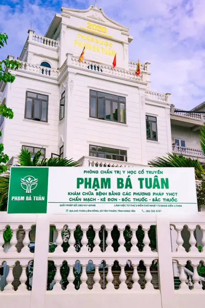 Mặt tiền cơ sở 1 Phòng Chẩn trị Y học cổ truyền Phạm Bá Tuân tại xã Tân Thuận, tỉnh Hưng Yên